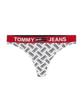 Tanga Tommy Jeans Thong Print Weiss für Damen