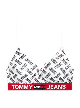 Bralette Tommy Jeans Lift Print Weiss für Damen