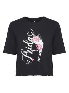 T-Shirt Only Frida Kahlo Life Schwarz für Damen