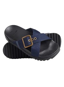 Sandalen Superdry Square Marineblau für Damen