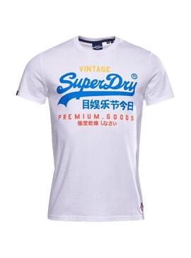T-Shirt Superdry Basic Logo Weiss für Herren