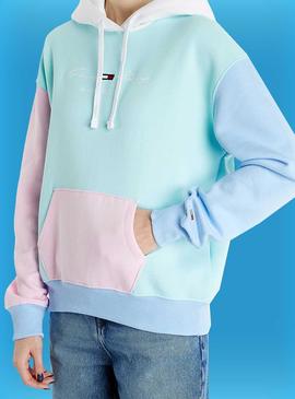 Tommy jeans pastel colour block sweatshirt hotsell