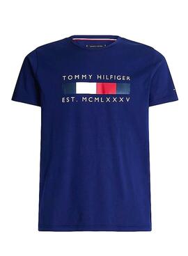 T-Shirt Tommy Hilfiger Logo Box Blau für Herren