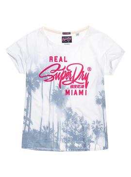 T-Shirt Superdry Miami Weiss für Damen