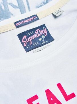 T-Shirt Superdry Miami Weiss für Damen