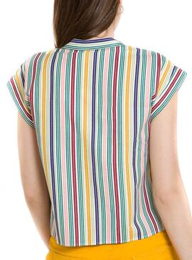 T-Shirt Naf Naf Streifen Mehrfarbig für Damen