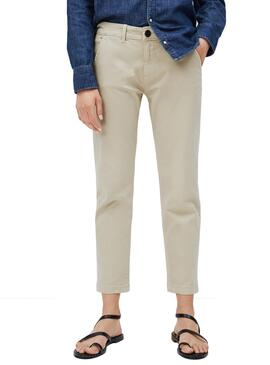 Hose Chino Pepe Jeans Maura Slim Beige Damen