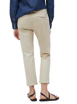 Hose Chino Pepe Jeans Maura Slim Beige Damen
