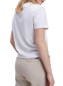 T-Shirt Tommy Jeans Badge Tee Weiss für Damen