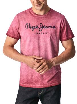 T-Shirt Pepe Jeans West Sir New Rosa für Herren