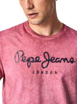 T-Shirt Pepe Jeans West Sir New Rosa für Herren