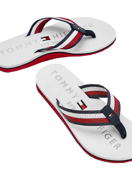 Formand chef bungee jump Flip flops Tommy Hilfiger Ribbon Weiss für Damen