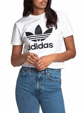 T-Shirt Adidas Trefoil Weiss für Damen