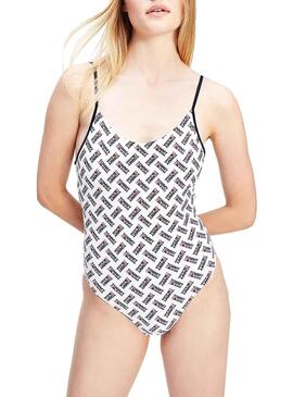 Badehose Tommy Jeans Cheeky One-Piece Weiss Damen