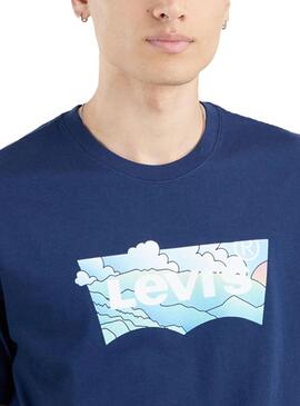 T-Shirt Levis Batwing Cloud Marineblau Herren