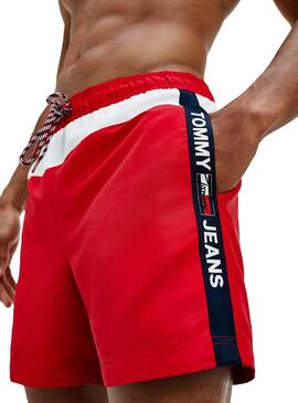 Badehose Tommy Hilfiger Medium Rot und Weiss Herren