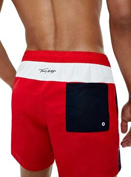 Badehose Tommy Hilfiger Medium Rot und Weiss Herren