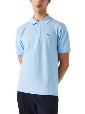 Polo Lacoste Col Bord Cotes Blau für Herren