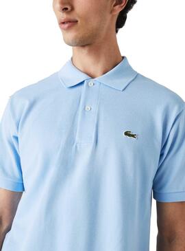 Polo Lacoste Col Bord Cotes Blau für Herren