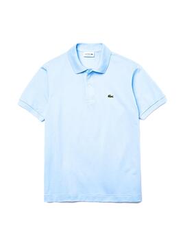 Polo Lacoste Col Bord Cotes Blau für Herren