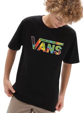 T-Shirt Vans Classic Schwarz Logo Fill für Junge