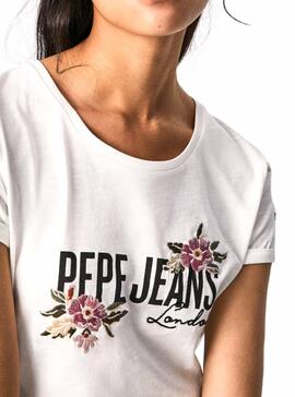 T-Shirt Pepe Jeans Geduld Weiss für Damen