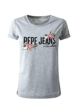 T-Shirt Pepe Jeans Patience Grau für Damen