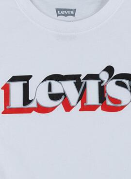 T-Shirt Levis Logo 3D Weiss für Junge
