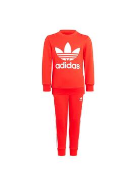 Trainingsanzug Adidas Crew-Set Rot für Mädchen