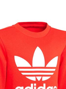 Trainingsanzug Adidas Crew-Set Rot für Mädchen