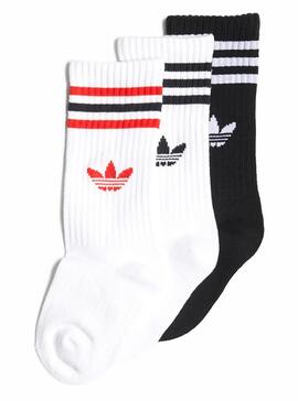 Socken Adidas Crew Socke Weiss und Schwarz Für Jungen und Mädchen