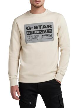 Sweatshirt G-Star Origials Beige für Herren