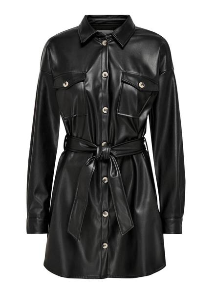 Hemd Only Sheila Kunstleder Schwarz für Damen