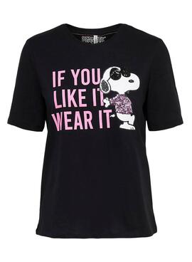 T-Shirt Only Peanuts Snoopy Schwarz für Damen