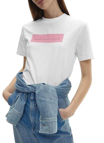 T-Shirt Calvin Klein Jeans Hero Weiss für Damen