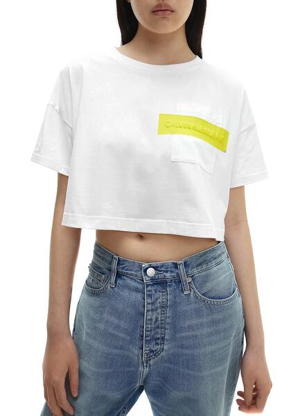 Weiss Klein Hero-Logo Calvin T-Shirt Crop