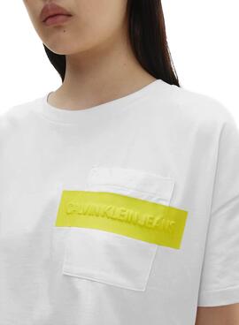 T-Shirt Calvin Klein Hero-Logo Crop Weiss