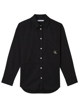 Hemd Calvin Klein Überhemd Schwarz für Damen