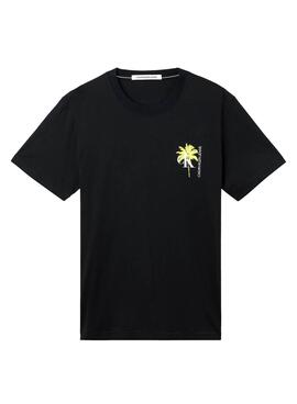 T-Shirt Calvin Klein Palmenmuster Schwarz Herren