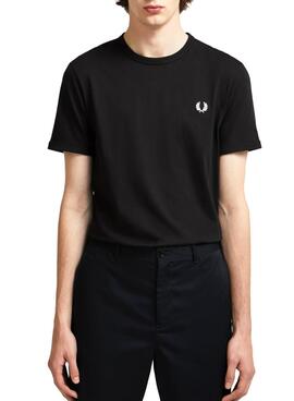 T-Shirt Fred Perry Ringer Schwarz für Herren