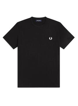 T-Shirt Fred Perry Ringer Schwarz für Herren