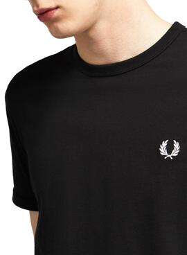 T-Shirt Fred Perry Ringer Schwarz für Herren