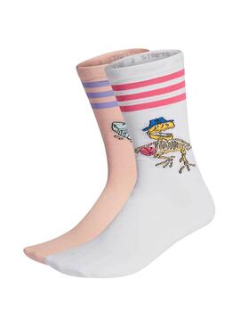 Socken Adidas Fun Graphic Weiss und Rosa