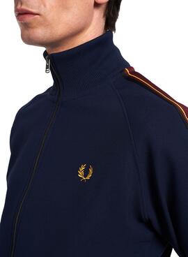 Jacke Fred Perry Love De Streifen Marineblau Herren