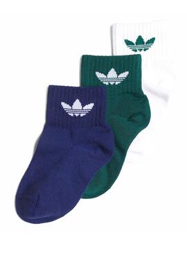 Socken Adidas Ankle Sock Blau y Grün Junges