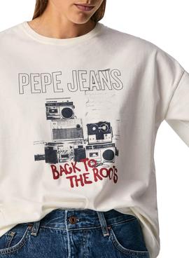 T-Shirt Pepe Jeans Berti Weiss für Damen