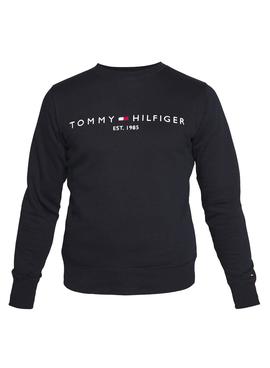 Sweatshirt Tommy Hilfiger Logo Marineblau für Herren