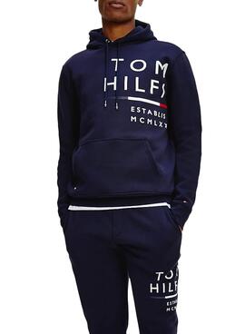 Sweatshirt Tommy Hilfiger Wrap Marineblau für Herren