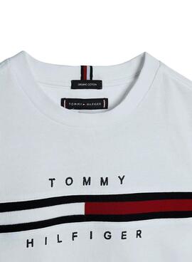 T-Shirt Tommy Hilfiger Flag Rib Weiss für Junge