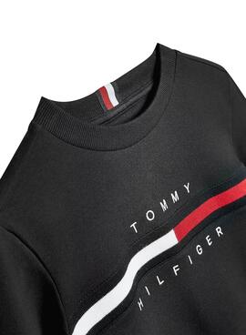 Sweatshirt Tommy Hilfiger Flag Rib Schwarz für Junge